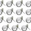 30PCS 30mm/1.18" Crystal Upholstery Tacks, Clear Crystal Head Upholstery Nails, Imitate Diamond Buttons for Tufting DIY Crafts Sofa Bed Headboard Wall Decoration