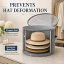 Extra Large Sun Hat Storage Box for Women, 23.6" D x 15.7" H Clear Cowboy Hat Organizer Storage Box with 4 Support Rods Bottom Plate Wide Brimmed Hats Holds up to 10 Caps