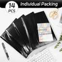 UMETDO 14 PCS Office Accordion File Organizer Bulk - 13 Pocket Plastics Expanding Folder with Tabs - Letter Size Loose Paper Folder for Work School Home, Student Teacher