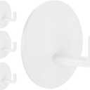 Rise age Adhesive Hooks Heavy Duty Waterproof in Shower Hooks for Hanging Loofah, Towels, Clothes for Bathroom Removable Adhesive Wall Hooks Door Hook Stainless Steel Stick on Hooks 4 Pcs (White)
