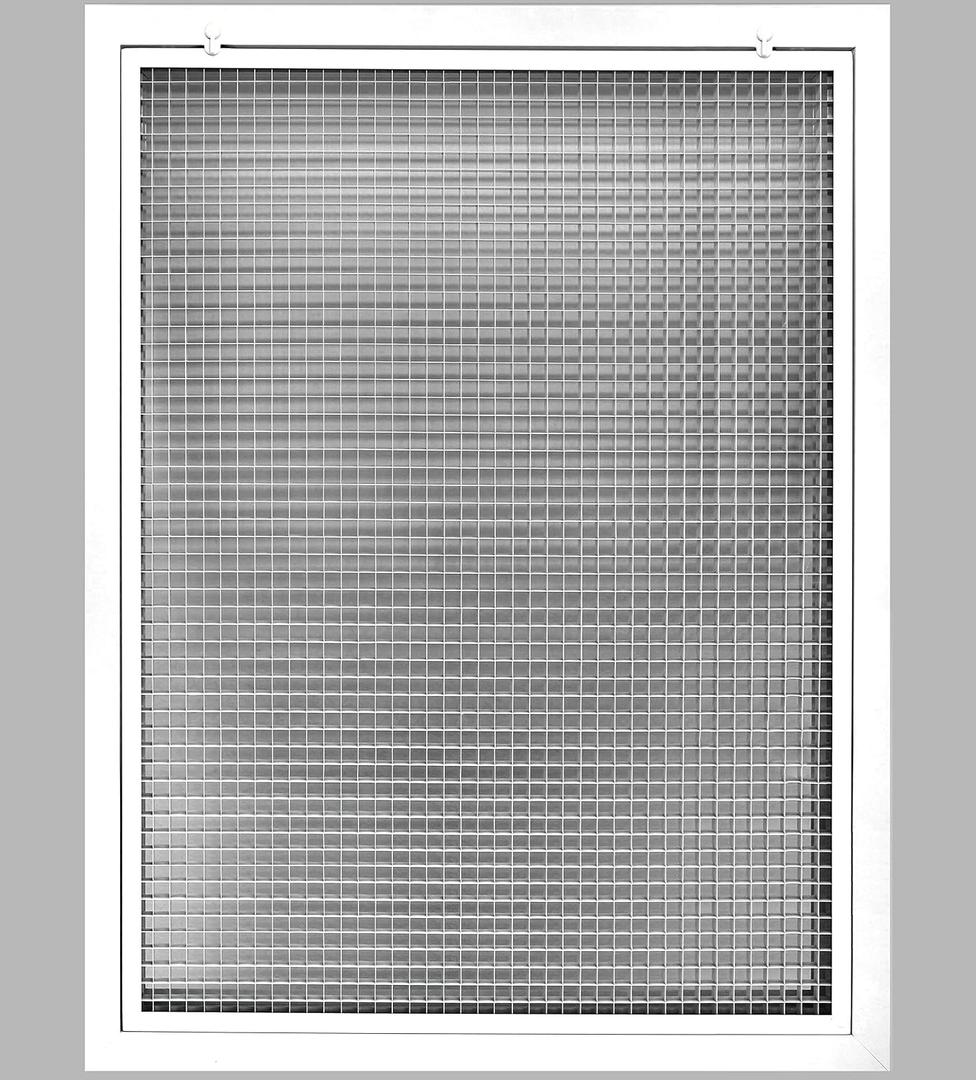HVAC Premium 24" x 36" Cube Core Eggcrate Return Air Filter Grille for 1" Filter - Aluminum - White [Outer Dimensions: 26.5" x 38.5"]