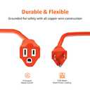 Amazon Basics 100 foot 3-Prong Vinyl Indoor/Outdoor Extension Cord - 10 Amps, 1250 Watts, 125 VAC - Orange