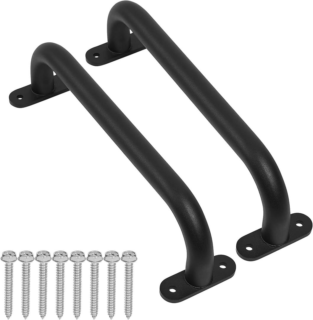 13'' Black Metal Playground Safety Handles Pack of 2 - Playset Handles, Swing Set Grab Handle, Playhouse Grab Bar, Hand Grip for Jungle Gym, Home Gym, Treehouse