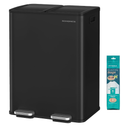 SONGMICS Trash Can, 2 x 8 Gallon (2 x 30 L) Dual-Compartment, Soft-Close