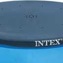 Intex 28021E Pool Cover: For 10ft Round Easy Set Pools Includes Rope Tie Drain Holes 12in Overhang Snug Fit