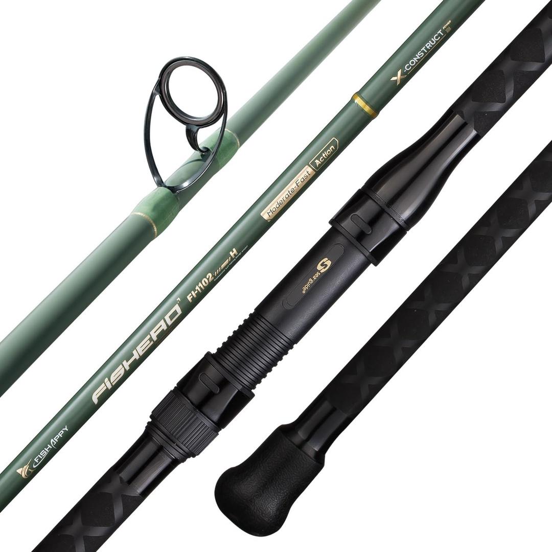 Carbon Fiber Surf Rod Saltwater Surf Spinning Fishing Rod with Seaguide Reel Seat (12' - 3 piece)