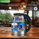 Electric Kettle, No Plastic Contact With Water, Wide Mouth For Easy Cleaning, Auto Shut Off, 1.8L Tea Kettle & Hot Water Boiler, Water Heater & Teapot, Black, 1000W