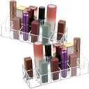 4 PCS Acrylic Lipstick Organizer, Lipstick Holder, 12-Slot Lip Gloss Holder, Beauty Makeup Storage Display Cosmetic Organizer