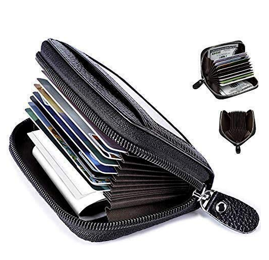 Credit Card Wallet, Credit Card Holder for Women Business Card Holder Card Wallet for Men Portable Antimagnetic Id Cards Holder Card Wallet (Black)