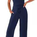 COPYLEAF Two Piece Lounge Sets for Women Wide Leg Drawstring Sweatpants Crop Top Matching Travel Outfits