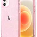 ULAK Compatible with iPhone 12 Case Clear Glitter, iPhone 12 Pro Cover Sparkle Bling Soft TPU Women Girls Shockproof Protective Phone Case Designed for iPhone 12 & iPhone 12 Pro 6.1 inch, Pink