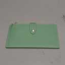 Travelambo RFID Wallet Women Large Size Bifold Multi Card Wallet Case with Zipper Pocke Credit Card Holder for Women (Green Light)