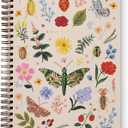 RIFLE PAPER CO. Spiral Notebook | 150 Ruled Pages, Inner Storage Pocket Folders, Double-Spiral Binding, Metallic Gold Foil Accents (8.25" L x 6.25" W), Curio