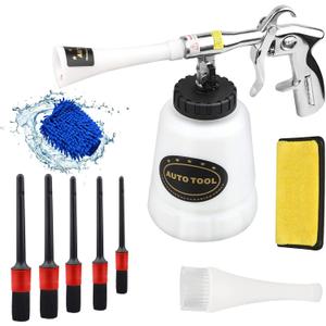 CPROSP High Pressure Car Cleaning Jet Cleaner, Car Interior Cleaner Detailing Wash Tool, Wash Spray Bottle Nozzle with Metal Spinner (RK01 with 5 Bristle)