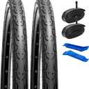 YUNSCM 2-PCS 26" Road Bike Tires 26x1.50/40-559 and 26" Heavy Duty Bike Tubes Schrader Valve Compatible with 26 x 1.50 26X1.5 Bike Bicycle Tires and Tubes (Y-529)