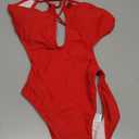 Sexy One Piece Swimsuit for Women Criss Cross Halter Neck Swimwear Cut Out Bathing Suit Thong 1 Piece Swimsuit (Small, Red)
