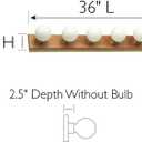 Design House Vanity Lights, 6 Linear Lights, Dimmable, Horizontal or Vertical Use, Uses (6) 60W Bulbs, For Bathroom/Makeup Vanity, Honey Oak, 36.0 in. L x 4.5 in. H x 2.5 in. D, 500223