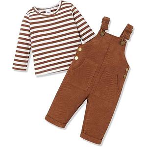FoWear Newborn Boy Outfits 2Pcs costume Suspender Outfit Baby Boy Fall Winter Clothes 6-12 M