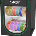 Skouphy 3D Printer Filament Storage Box - 2 Tiers Metal Filament Storage Rack with Cloth Cover,- 3D Filament Holder for Home, Office Workshop, Studio 20 Rolls - Black