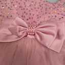 IBTOM CASTLE Girls Birthday Dress Sequin Tiered Tulle Tutu Party Flower Girl Wedding Toddler Pageant Formal Prom Gown (4-5T, Dusty Pink)