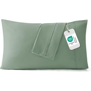 Bedsure Pillow Cases Standard Size Set of 2 - Sage Green Brushed Microfiber Pillowcases, Super Soft and Cozy Pillow Case Covers with Envelope Closure for Kids, Wrinkle, Fade Resistant, 20x26 Inches