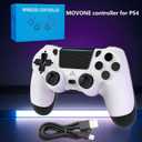 MOVONE Wireless Controller Dual Vibration Game Joystick Controller for Ps4 Controller/Slim/Pro,Compatible with PS4 Console (black)