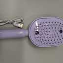 Electric Steam Spray Hair Brush, Rechargeable Air Cushion Massager with Red Light, Anti Static Detangler for Women, Frizz Reduction, Smoothing & Nourishing Dry Damaged Hair (Purple)