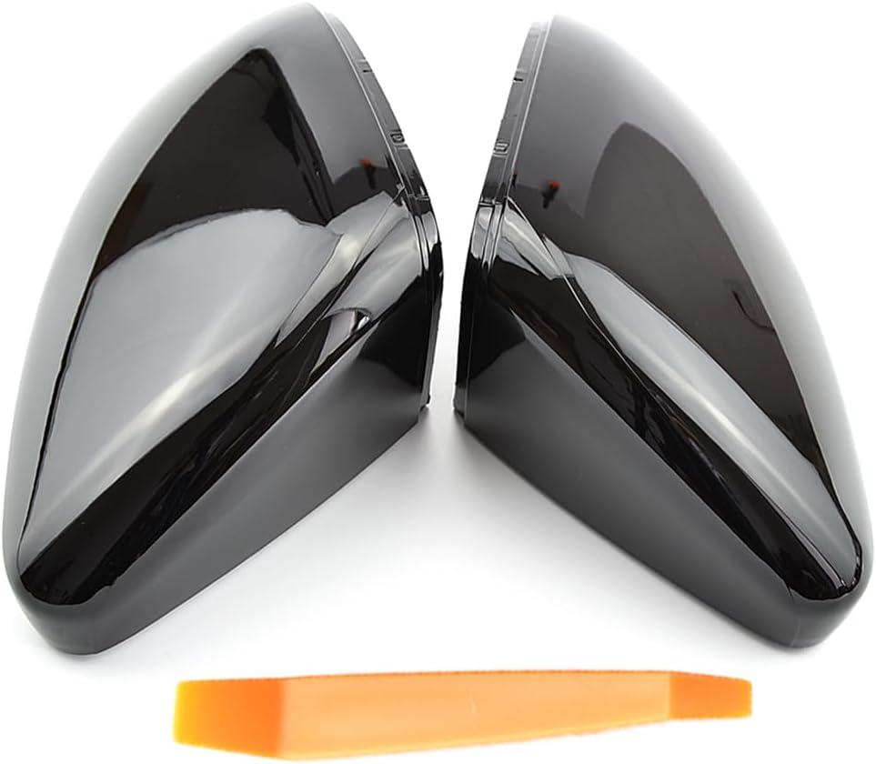 1 Pair Black Exterior Rearview Mirror Housings Door Mirror Covering Caps Compatible with VW Pas-sat B7 CC