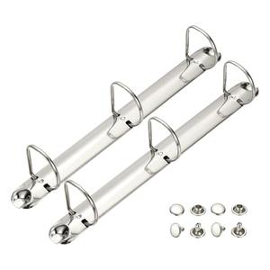 PATIKIL A4 3 Hole Ring Binder Mechanisms, 2 Set 1.5" D Ring Replacement Binder Planner Loose Leaf Binding Spines for Organizers DIY Fill Paper Storage Folder Accessories, 26mm Silver Tone