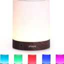 Bedside Lamp, Touch Lamp for Bedrooms, Table Lamp with Dimmable Warm Light, Rechargeable Portable Touch Sensor LED Color Changing RGB Night Light, Best Gifts for Baby, Teens, Kids Adults (Brown)