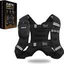 Weighted Vest, 12lb Weight Vest with Reflective Stripe, Weighted Vest for Men Women Workout Equipment for Strength Training, Running, Jogging, Fitness, Weight Loss (Black with Bag)