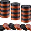 Sumind 24 Pieces Wooden Checkers 1.06 Inch Wood Checkers Pieces Stackable with Drawstring Storage Bag for Board Game Backgammon (Brown and Black)