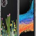 Unov Case Designed for Galaxy XCover6 Pro 5G, Crystal Clear Phone Case with [Anti-Slip Embossed Pattern], Shockproof Slim Protective [Anti-Yellowing TPU] Back Cover, Cactus Plant