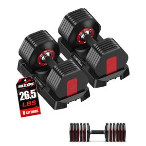 26.5LBS Adjustable Dumbbell with Non-Slip Handle for Home Gym