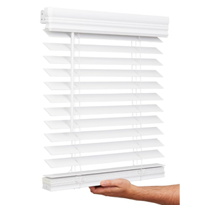Lotus & Windoware Cordless, 2 Inch Faux Wood Blind, 33" Wide x 54" Long, Window Blinds, Blinds & Shades, Blinds for Indoor Windows, Smooth, Bright White - 33" x 54",Bright White