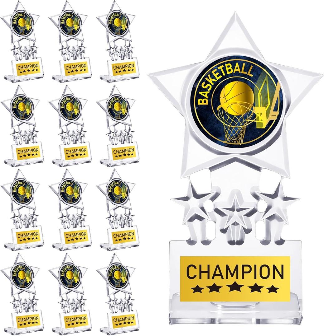 Tondiamo Basketball Trophy Bulk - Acrylic Basketball Champion Awards Winner Prizes Trophies for Sports Competition Prizes Souvenir Gift Decoration
