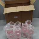 Plastic Wine Glasses Set, 7oz Vintage Goblets Shatterproof Unbreakable Reusable & Disposable, Drinking Glasses with Stem, for Wedding Outdoor Dinner Party (48pcs, Pink), 2.7 inches x 6.7 inches