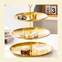 Stainless Steel 3 Tier Cupcake Stand, Tiered Trays Three Layer Cake Stand 3 Tier Serving Tray Platters for Pastry Dessert Candy Fruit Tea Party Wedding Platter (Silver)