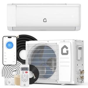 GarveeHome 18000 BTU Mini Split Air Conditioner Heat Pump System, 21SEER2 230V Inverter Cools Up to 1250 Sq.Ft, Heat Pump Ductless Pre-Charged Inverter System, WIFI Control