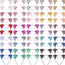 Sequin Glitter Kitty Headbands - 50 Pcs Girls and Adult Shiny Hair Accessories with Cat Ears for Birthday Decoration, 25 Colors