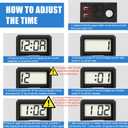 Car Dashboard Digital Clock - with Jumbo LCD Time & Day Display - Mini Automotive Stick On Watch for Car Truck Dashboard & Air Vent (Black-6)