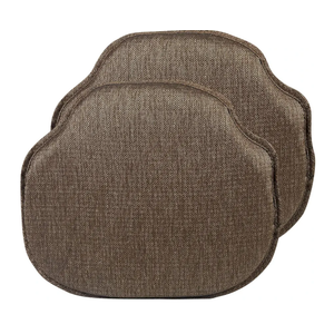 Klear Vu Gripper Omega Non-Slip Windsor Chair Cushions with Skid-Proof Seat Pad for Dining Room, Kitchen, and Office Use, 16x15 Inches, 2 Count (Pack of 1), Chestnut