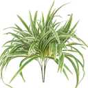 2 Packs Artificial Spider Plant Large 23.6In Fake Greenery Plants UV Resistant Outside Faux Plants Bushes for Indoor Table Outdoor Planter Decor (2)