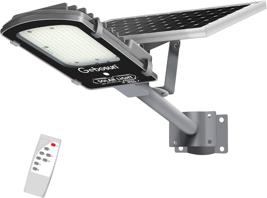 Gebosun Solar Street Lights Outdoor, 60000LM 6000K for Outdoor Lighting