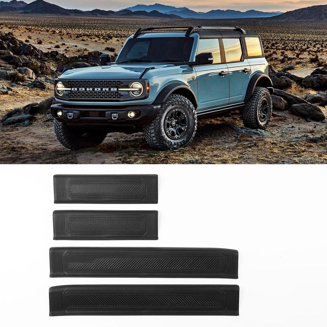 Door Sill Guard 4 PCS Set Ford Bronco Door Entry Guards Accessory, Anti Scratch Door Sill Protector Compatible for Ford Bronco 4 Door 2021-2025 (Not for Bronco Sport)
