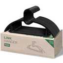 15" Compact Slim & Slimlink Interlocking Clothes Hangers, Space-Saving Lightweight Plastic Hangers for Small Closets, Dorms, Apartments, Travel, RVs & Petite Clothing (Black, 50)