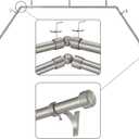 Brushed Nickel Bay Window Curtain Rods with Aluminum End Cap Finials and Brackets,Adjustable 36-72 Inch Center Rod for windows (24-68), 20-36 Inch Side Rods for windows (16-32)