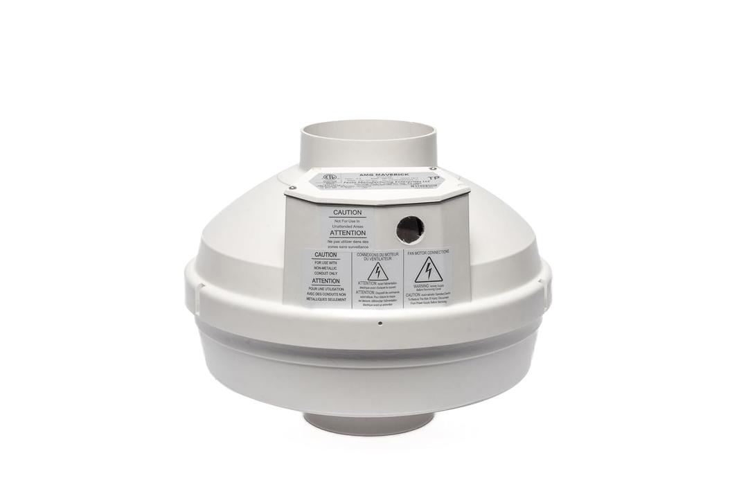 Festa AMG Maverick Radon Fan - Quiet and Energy Efficient 260 CFM Radon Mitigation System Inline Duct Fan - 4" Electric Inline - Made with Sturdy Glass Reinforced Poly-Resin White