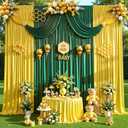 Hunter Green Satin Backdrop Curtains 2 Panels - Glitter Photo Drapes for Baby Shower, 10x10FT Shimmer Back Drop Cloth, Wrinkle Free for Birthday Party Prom Wedding Reception Stage