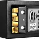 TENAMIC Safe Box 0.23 Cubic Feet Electronic Digital Security Box, Keypad Lock Box Cabinet Safes, Solid Alloy Steel Office Hotel Home Safe, Black